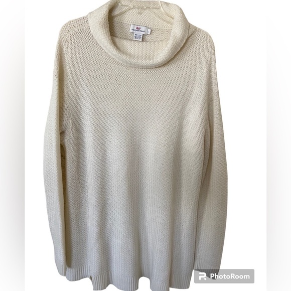 Vineyard Vines tunics merino wool blend sweater size L in cream color - Picture 1 of 4